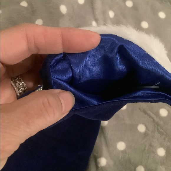 BNWT Set of 4 Navy blue  sequinned beaded Christmas Stockings - Picture 7 of 8